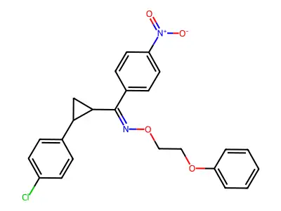 1-[2-(4-chlorophenyl)cyclopropyl]-1-(4-nitrophenyl)-N-(2-phenoxyethoxy)methanimine structure