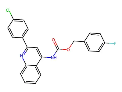 (4-fluorophenyl)methyl N-[2-(4-chlorophenyl)quinolin-4-yl]carbamate structure