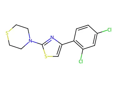 4-[4-(2,4-Dichlorophenyl)-1,3-thiazol-2-yl]thiomorpholine structure