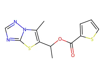 1-(6-Methyl[1,3]thiazolo[3,2-b][1,2,4]triazol-5-yl)ethyl 2-thiophenecarboxylate structure