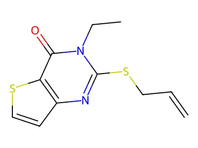2-(allylsulfanyl)-3-ethylthieno[3,2-d]pyrimidin-4(3H)-one structure