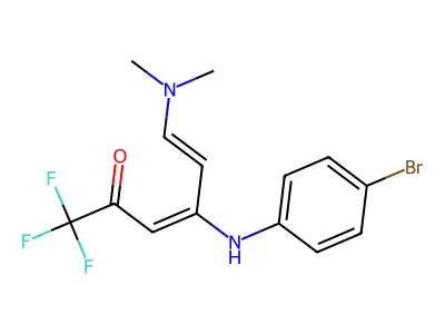 4-(4-Bromoanilino)-6-(dimethylamino)-1,1,1-trifluorohexa-3,5-dien-2-one structure