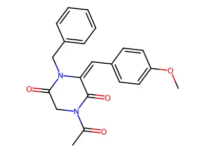 1-Acetyl-4-benzyl-3-[(4-methoxyphenyl)methylidene]piperazine-2,5-dione structure