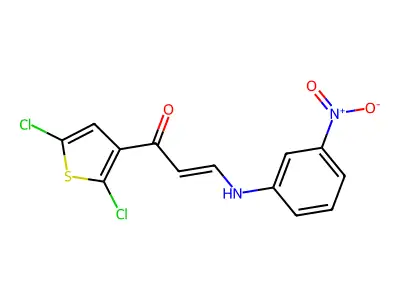 (E)-1-(2,5-dichloro-3-thienyl)-3-(3-nitroanilino)-2-propen-1-one structure