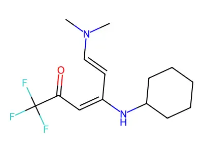 4-(Cyclohexylamino)-6-(dimethylamino)-1,1,1-trifluorohexa-3,5-dien-2-one structure