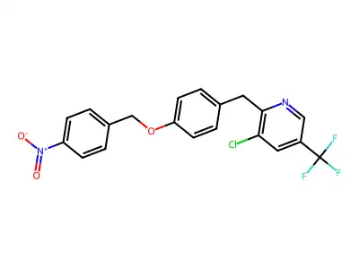 3-Chloro-2-{4-[(4-nitrobenzyl)oxy]benzyl}-5-(trifluoromethyl)pyridine structure