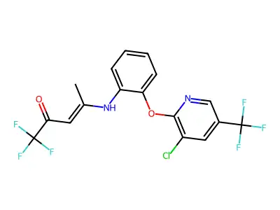 4-[2-[3-chloro-5-(trifluoromethyl)pyridin-2-yl]oxyanilino]-1,1,1-trifluoropent-3-en-2-one structure