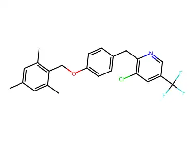 3-Chloro-2-[4-(mesitylmethoxy)benzyl]-5-(trifluoromethyl)pyridine structure
