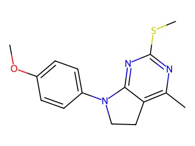 methyl 4-[4-methyl-2-(methylsulfanyl)-5,6-dihydro-7H-pyrrolo[2,3-d]pyrimidin-7-yl]phenyl ether structure