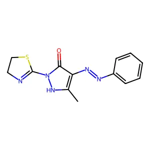 1-(4,5-dihydro-1,3-thiazol-2-yl)-3-methyl-1H-pyrazole-4,5-dione 4-(N-phenylhydrazone) structure