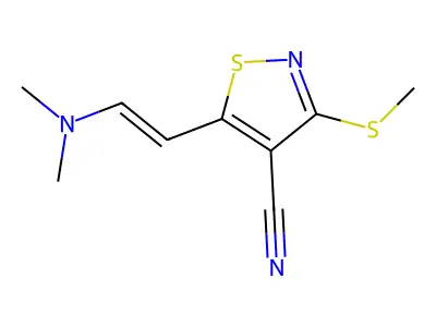 5-[2-(Dimethylamino)ethenyl]-3-(methylsulfanyl)-1,2-thiazole-4-carbonitrile structure