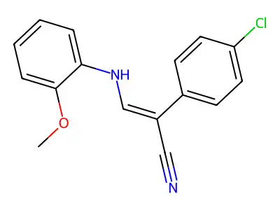2-(4-Chlorophenyl)-3-(2-methoxyanilino)prop-2-enenitrile structure