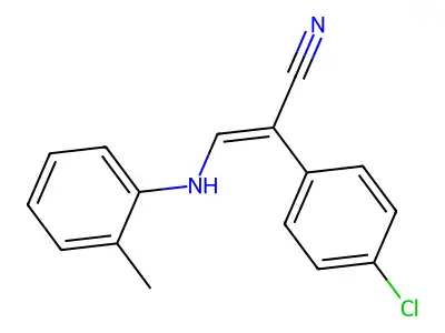 (Z)-2-(4-chlorophenyl)-3-(2-methylanilino)prop-2-enenitrile structure