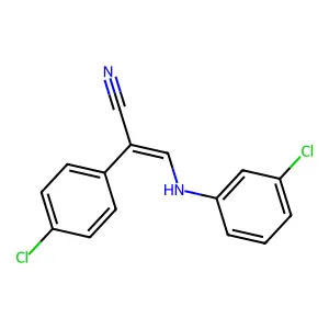 (Z)-3-(3-chloroanilino)-2-(4-chlorophenyl)prop-2-enenitrile structure