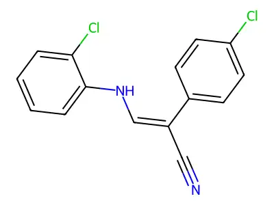 3-(2-Chloroanilino)-2-(4-chlorophenyl)prop-2-enenitrile structure