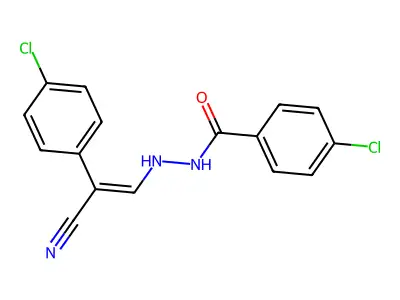4-chloro-N'-[2-(4-chlorophenyl)-2-cyanoethenyl]benzohydrazide structure