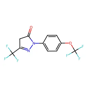2-[4-(trifluoromethoxy)phenyl]-5-(trifluoromethyl)-2,4-dihydro-3H-pyrazol-3-one structure