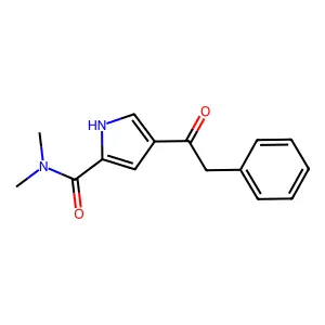 N,N-dimethyl-4-(2-phenylacetyl)-1H-pyrrole-2-carboxamide structure