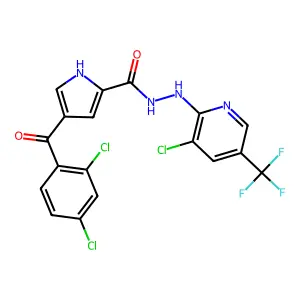 N'-[3-chloro-5-(trifluoromethyl)pyridin-2-yl]-4-(2,4-dichlorobenzoyl)-1H-pyrrole-2-carbohydrazide structure