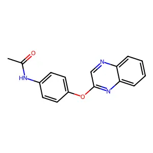 N-[4-(2-quinoxalinyloxy)phenyl]acetamide structure