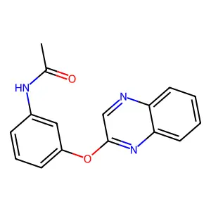 N-[3-(2-quinoxalinyloxy)phenyl]acetamide structure