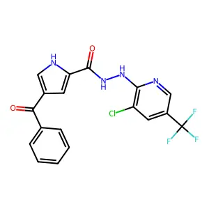 4-benzoyl-N'-[3-chloro-5-(trifluoromethyl)pyridin-2-yl]-1H-pyrrole-2-carbohydrazide structure