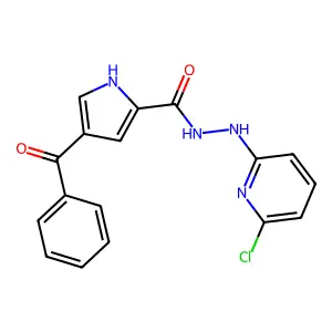 4-benzoyl-N'-(6-chloro-2-pyridinyl)-1H-pyrrole-2-carbohydrazide structure