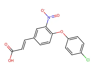 3-[4-(4-Chlorophenoxy)-3-nitrophenyl]prop-2-enoic acid structure