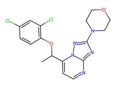 7-[1-(2,4-Dichlorophenoxy)ethyl]-2-morpholino[1,2,4]triazolo[1,5-a]pyrimidine structure