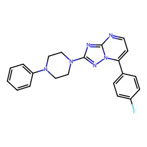 7-(4-Fluorophenyl)-2-(4-phenylpiperazino)[1,2,4]triazolo[1,5-a]pyrimidine structure