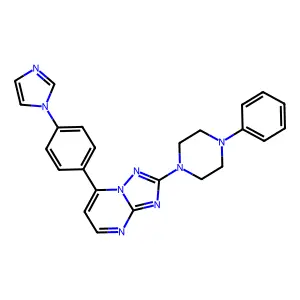 7-[4-(1H-imidazol-1-yl)phenyl]-2-(4-phenylpiperazino)[1,2,4]triazolo[1,5-a]pyrimidine structure