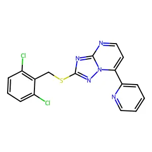 2-[(2,6-Dichlorobenzyl)sulfanyl]-7-(2-pyridinyl)[1,2,4]triazolo[1,5-a]pyrimidine structure