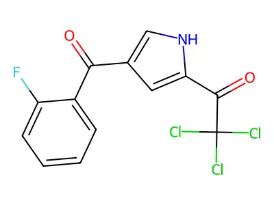 2,2,2-trichloro-1-[4-(2-fluorobenzoyl)-1H-pyrrol-2-yl]-1-ethanone structure