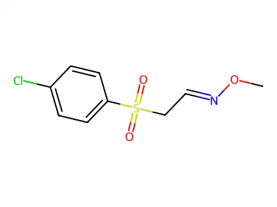 2-(4-chlorophenyl)sulfonyl-N-methoxyethanimine structure