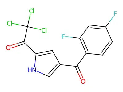 2,2,2-trichloro-1-[4-(2,4-difluorobenzoyl)-1H-pyrrol-2-yl]-1-ethanone structure