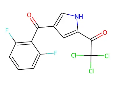 2,2,2-trichloro-1-[4-(2,6-difluorobenzoyl)-1H-pyrrol-2-yl]-1-ethanone structure