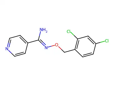 N'-[(2,4-dichlorophenyl)methoxy]pyridine-4-carboximidamide structure