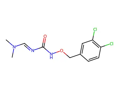 1-[(3,4-dichlorophenyl)methoxy]-3-[(1E)-(dimethylamino)methylidene]urea structure