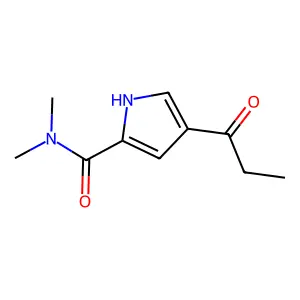 N,N-dimethyl-4-propanoyl-1H-pyrrole-2-carboxamide structure
