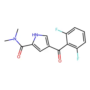 4-(2,6-difluorobenzoyl)-N,N-dimethyl-1H-pyrrole-2-carboxamide structure