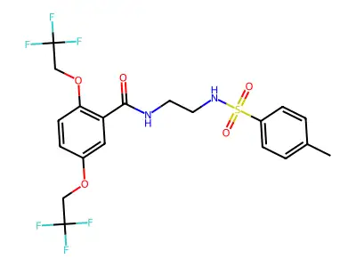 N-[2-[[[4-methylphenyl]sulfonyl]amino)ethyl]-2,5-bis[2,2,2-trifluoroethoxy]benzenecarboxamide structure