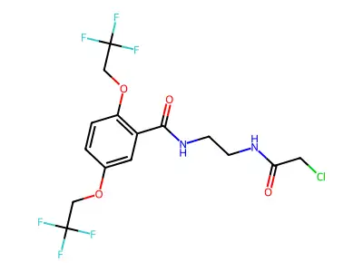 N-{2-[(2-chloroacetyl)amino]ethyl}-2,5-bis(2,2,2-trifluoroethoxy)benzenecarboxamide structure