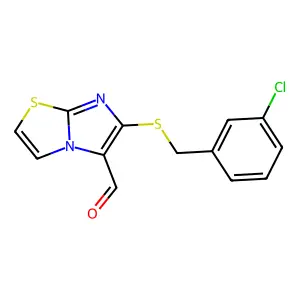 6-[(3-Chlorobenzyl)sulfanyl]imidazo[2,1-b][1,3]thiazole-5-carbaldehyde structure