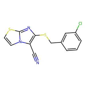 6-[(3-Chlorobenzyl)sulfanyl]imidazo[2,1-b][1,3]thiazole-5-carbonitrile structure