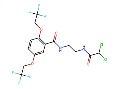 N-[2-[(2,2-dichloroacetyl)amino]ethyl]-2,5-bis(2,2,2-trifluoroethoxy)benzamide structure