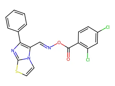 6-Phenylimidazo[2,1-b]thiazole-5-carboxaldehyde O-(2,4-dichlorobenzoyl)oxime structure