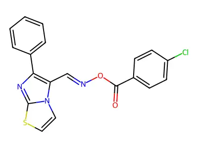 [(6-Phenylimidazo[2,1-b][1,3]thiazol-5-yl)methylideneamino] 4-chlorobenzoate structure