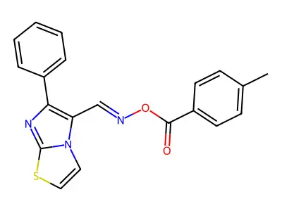 [(6-Phenylimidazo[2,1-b][1,3]thiazol-5-yl)methylideneamino] 4-methylbenzoate structure