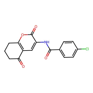 4-chloro-N-(2,5-dioxo-7,8-dihydro-6H-chromen-3-yl)benzamide structure