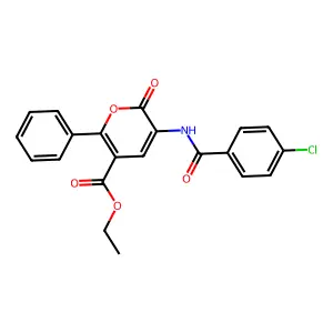 ethyl 3-[(4-chlorobenzoyl)amino]-2-oxo-6-phenyl-2H-pyran-5-carboxylate structure